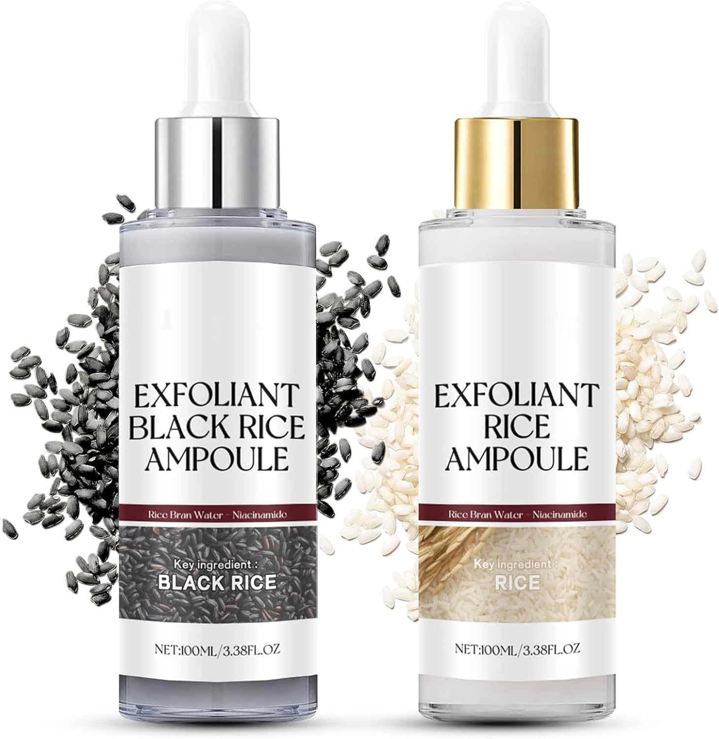 Black and White Rice Face Exfoliantor, Black and White Rice Peeling Ampoule, Rice Exfoliant, Soft Exfoliating Face Exfoliator, Hydrating Formula for All Skin Types 1 Black and White Rice Face Exfoliantor, Black and White Rice Peeling Ampoule, Rice Exfoliant, Soft Exfoliating Face Exfoliator, Hydrating Formula for All Skin Types