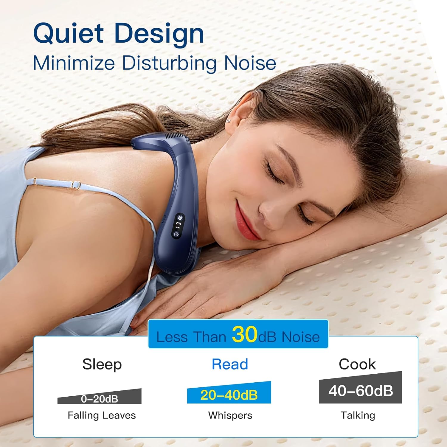 DATTOY Neck Air Conditioner, 360° Cooling Neck Fan, 8000mAh Rechargeable Wearable AC Air Conditioner with Large Cooling Plate,Blow Cold Air 3 Speeds Portable Personal Instant Neck Fan Cooler (Blue O) 6 DATTOY Neck Air Conditioner, 360° Cooling Neck Fan, 8000mAh Rechargeable Wearable AC Air Conditioner with Large Cooling Plate,Blow Cold Air 3 Speeds Portable Personal Instant Neck Fan Cooler (Blue O) - الصورة 6