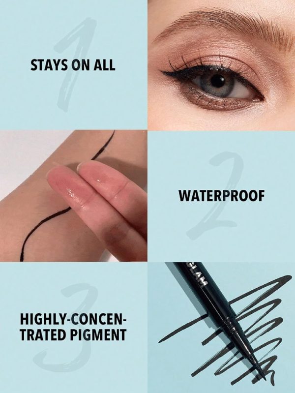 ⁦SHEGLAM Pro Precision Waterproof Liquid Eyeliner Long Lasting Smudge Proof Matte Eyeliner Pencil Makeup⁩ - الصورة ⁦4⁩