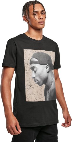 Mister Tee Men's Tupac Cracked Background Tee T-Shirt