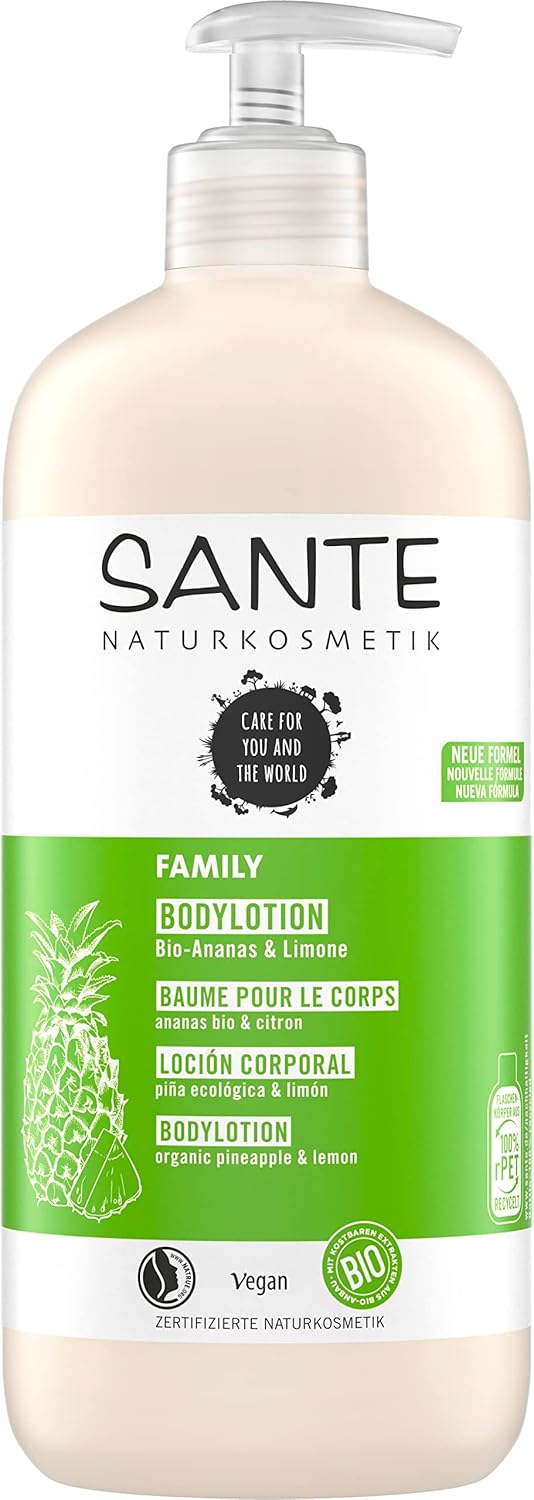 SANTE Naturkosmetik Moisturising Body Care for Dry Skin, Body Cream for Smooth Skin, with Organic Pineapple and Lime in Benefit Size, Family Body Lotion, 1 x 500 ml 1 SANTE Naturkosmetik Moisturising Body Care for Dry Skin, Body Cream for Smooth Skin, with Organic Pineapple and Lime in Benefit Size, Family Body Lotion, 1 x 500 ml