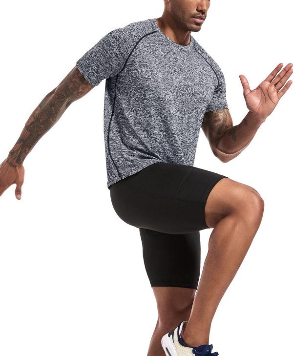 ⁦Boyzn Men's 3 Pack Running Workout Shirts Quick Dry Moisture Wicking Short Sleeve Mesh Athletic T-Shirts⁩ - الصورة ⁦5⁩