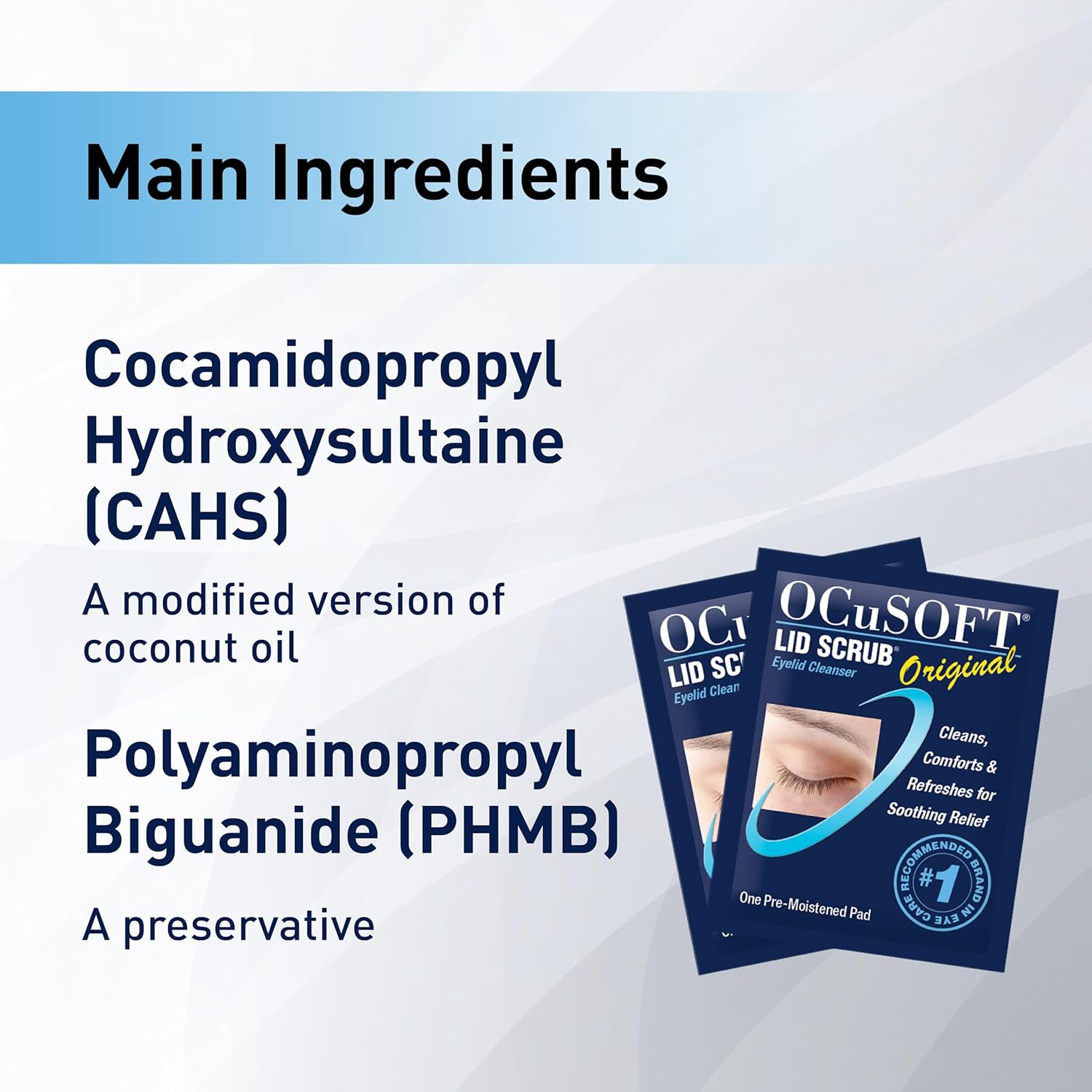 OCuSOFT Lid Scrub Original Eyelid Cleanser - Pre-Moistened Eyelid Wipes for Mild to Moderate Conditions - Eyelid Cleanser to Clean, Comfort & Soothe Irritated Eyelids - 30 Count 2 OCuSOFT Lid Scrub Original Eyelid Cleanser - Pre-Moistened Eyelid Wipes for Mild to Moderate Conditions - Eyelid Cleanser to Clean, Comfort & Soothe Irritated Eyelids - 30 Count - الصورة 2