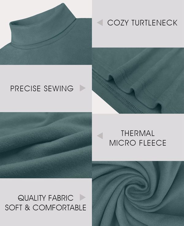 ⁦Askdeer Men's Turtleneck Long Sleeve Shirts Thermal Underwear Tops Basic Pullover Sweater Tees, A01 Green, XL⁩ - الصورة ⁦2⁩