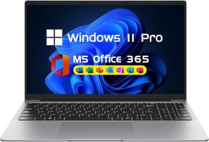 Laptop Computer 15.6" Window 11 Pro Laptops with 8GB RAM 256GB SSD,Ms Office 2024, 100% sRGB Screen, N4000 Processor, Notebook, Dual Band WiFi5, BT4.2, USB-A, HDMI,FHD 1920 * 1080 Display,Silver