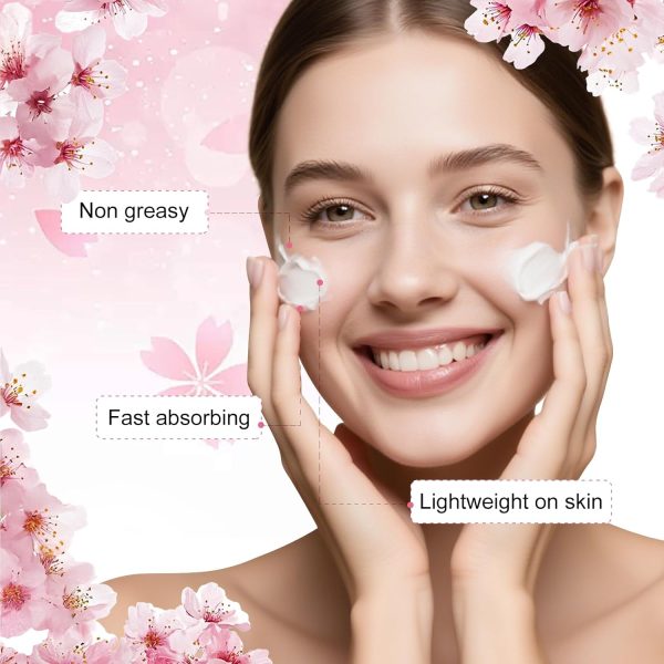 ⁦2 Pieces Sakura Day Cream & Night Cream Duo for Teenage Girls, Anti-Ageing Face Cream Set with Retinol, Hyaluronic Acid and Vitamin C, Day and Night Cream Moisturising Cream for Women⁩ - الصورة ⁦5⁩