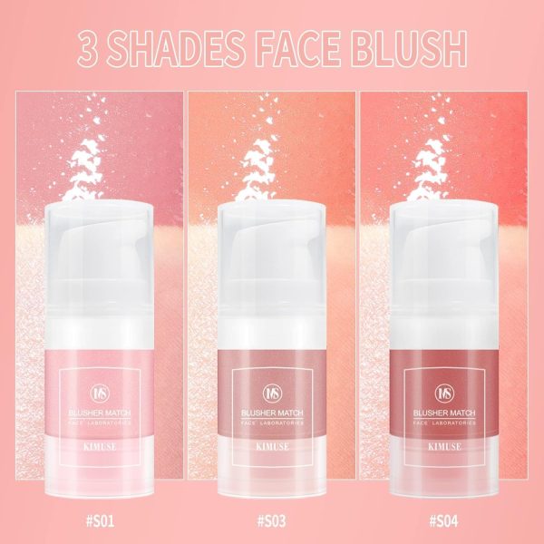 ⁦NALACAL Liquid Blush Trio Makeup, Gel Cream Blush Liquid Blusher and Cheek Color, Makeup Lightweight and Breathable Feel, Natural Looking, Blendable Buildable 3Pcs⁩ - الصورة ⁦4⁩