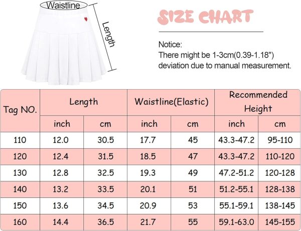 ⁦SEAUR Girls 2 Packs Sport Skirt Elastic Waist Tennis Skort Kids Pleated Skater Short Skirt School Uniform Cotton Skirt with Built-in Shorts for 3-11 Years⁩ - الصورة ⁦4⁩