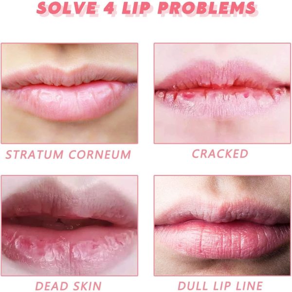 ⁦NALACAL Lip Scrub Exfoliator and Moisturizer, Natural Lip Care for Dry and Cracked Lips, Peach Sugar Lip Scrub for Hydration and Smoothness, Gentle Lip Care with Lip Brush⁩ - الصورة ⁦8⁩