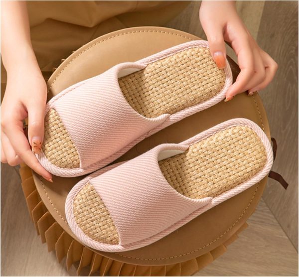 ⁦HAOLIHAO Summer Slippers Cloth Slippers Linen Slippers Indoor Slippers for Men and Women Air-conditioned Slippers⁩ - الصورة ⁦5⁩