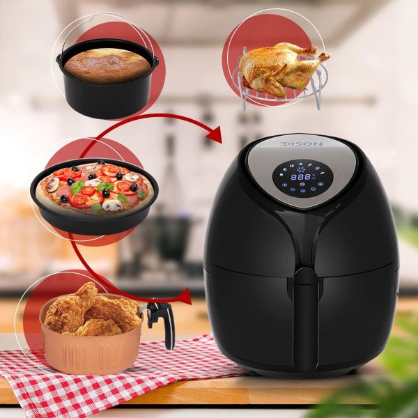 ⁦Edison Electric Jumbo Fryer XL Black Digital 5.5L 1800W 6285360244880⁩ - الصورة ⁦2⁩