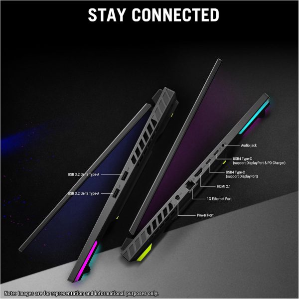 ⁦ASUS ROG Strix G18 Gaming Laptop, AMD Ryzen 9-9955HX, 64 GB DDR5 RAM, 2 TB PCIe SSD, 18" 2.5K (2560x1600) 240Hz Display, Nvidia G-Force RTX 5070, 4-Zone RGB Keyboard, W11 Pro, Eclipse Gray⁩ - الصورة ⁦4⁩