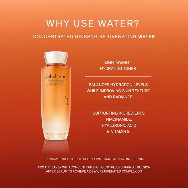 ⁦Sulwhasoo Concentrated Ginseng Renewing Water - Hydrating Korean Face Toner, Anti-Aging Skincare, Visibly Improves Wrinkles and Firmness, Niacinamide, Hyaluronic Acid & Glycerin - 5.07 fl. oz.⁩ - الصورة ⁦5⁩