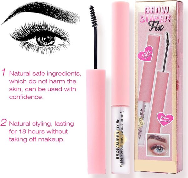 ⁦Azonee Natural Eyebrow Gel, Clear Brow Gel for Shaping Eyebrow, Eyebrow Glue, Quickly Dry clear Mascara and Brow Gel, Brow Gel with Blush, Portable Design &Long Lasting, Waterproof Essence Brow Gel⁩ - الصورة ⁦2⁩