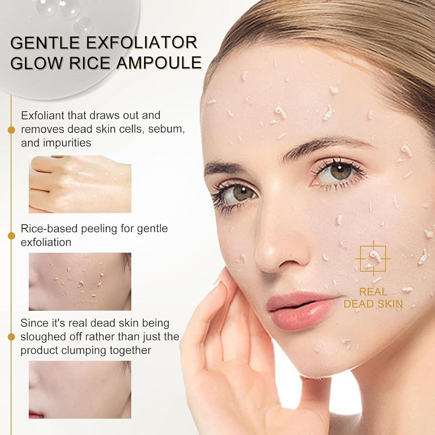 Black and White Rice Face Exfoliantor, Black and White Rice Peeling Ampoule, Rice Exfoliant, Soft Exfoliating Face Exfoliator, Hydrating Formula for All Skin Types 4 Black and White Rice Face Exfoliantor, Black and White Rice Peeling Ampoule, Rice Exfoliant, Soft Exfoliating Face Exfoliator, Hydrating Formula for All Skin Types - الصورة 4