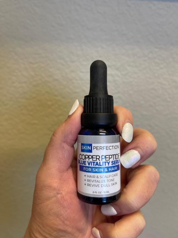 ⁦Copper Peptide GHK-Cu DIY Make Your Own Face and Hair Serum Mix with Any Skincare Product, Skin Perfection 0.5 Fl Oz, 300 Drops⁩ - الصورة ⁦2⁩