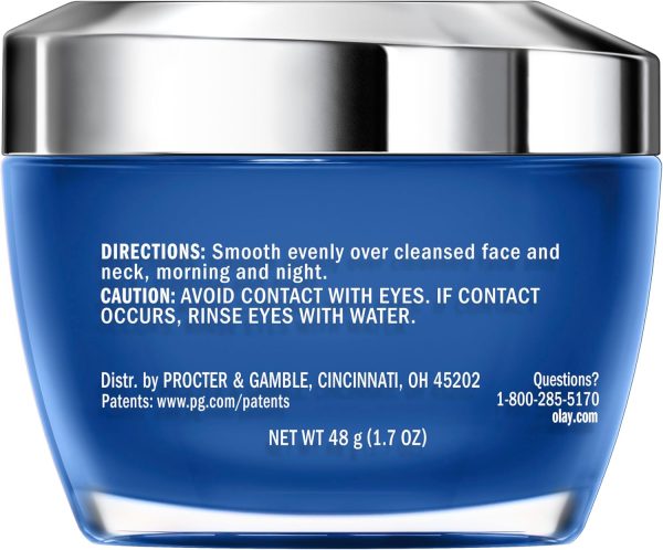 ⁦Olay Hyaluronic Acid Face Moisturizer, Instant Hydration for Women, Fragrance-Free - Dry Skin Solution, Glowing, Smoothing, Plumping, Renewing - Niacinamide, Amino Peptides 1.7 Oz⁩ - الصورة ⁦12⁩