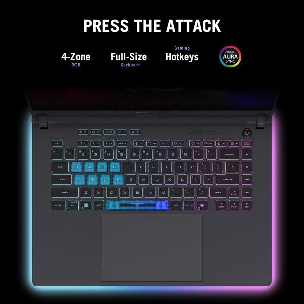 ⁦ASUS ROG Strix G16 (2025) Gaming Laptop, 16” FHD+ 16:10 165Hz/3ms Display, NVIDIA® GeForce RTX™ 5050 Laptop GPU, Intel® Core™ i7 Processor 14650HX, 16GB DDR5, 1TB PCIe Gen 4 SSD, Wi-Fi 7, Win 11 Home⁩ - الصورة ⁦9⁩