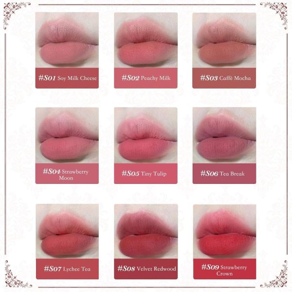 ⁦Flower Knows Strawberry Rococo Cloud Lip Cream Matte Liquid Lipstick-Long Lasting&Highly Pigmented Lip Stain -Velvety Waterproof Lip Makeup for Girls&Women-0.12 Fl Oz,1 Count(S03 Caffe Mocha)⁩ - الصورة ⁦3⁩