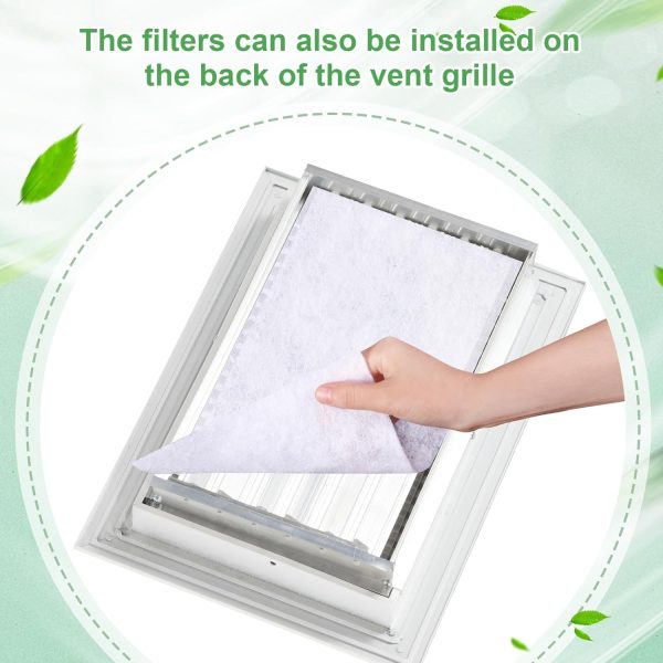 ⁦THE WHITE SHOP Air Vent Filter, 23.5" X 118" Vent Filters Paper Anti Dust Net Strainer Air Conditioner Vent Filtration Air Quality Improvement Filter Replacement For HVAC AC And Heating Intake⁩ - الصورة ⁦4⁩