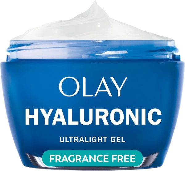 Olay Hyaluronic Acid Face Moisturizer, Instant Hydration for Women, Fragrance-Free - Dry Skin Solution, Glowing, Smoothing, Plumping, Renewing - Niacinamide, Amino Peptides 1.7 Oz