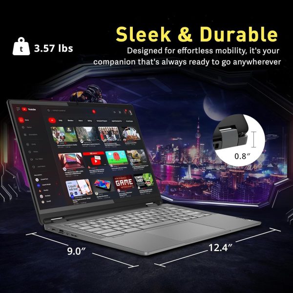 ⁦Lenovo Flex 5i Chromebook Touchscreen Laptop - Intel Core i3-1315U -14” FHD Touch - Backlit Keyboard - 8GB RAM -256GB SSD - 2in1 Tablet School Google Laptop College Students⁩ - الصورة ⁦8⁩