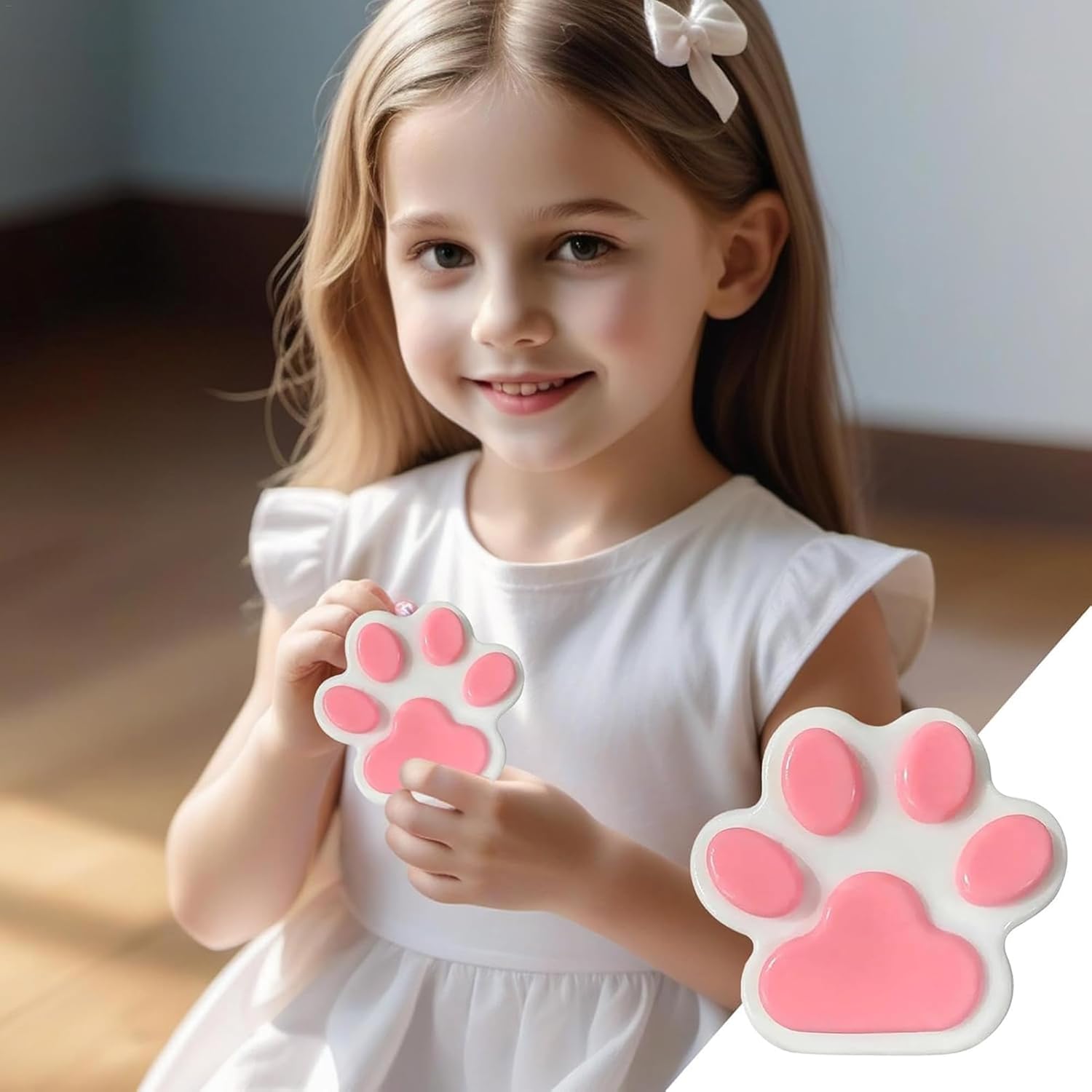 TSWCBYYLB Handmade Big Taba Squishy Cat Paw Silicone Squeeze Toys for Stress Relief (Pink) 3 TSWCBYYLB Handmade Big Taba Squishy Cat Paw Silicone Squeeze Toys for Stress Relief (Pink) - الصورة 3