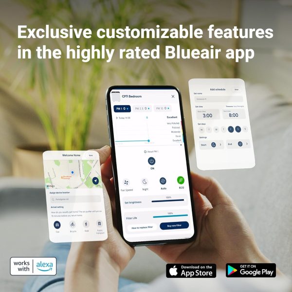 ⁦BLUEAIR Premium Air Purifiers for Home, Air Purifiers for Pets Allergens, Air Cleaner for Large Room, Virus, Bacteria, Classic Pro CP7i⁩ - الصورة ⁦6⁩