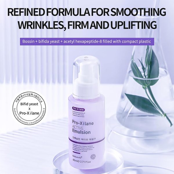 ⁦DEleventh Korean Brand Pro-Xylane Active Emulsion 80ml / Anti-Wrinkle, Moisturizing, Anti-Aging, Tighten and Delicate Skin, Improve Darkening, Repair Damaged Cells, and Block UV Rays⁩ - الصورة ⁦2⁩
