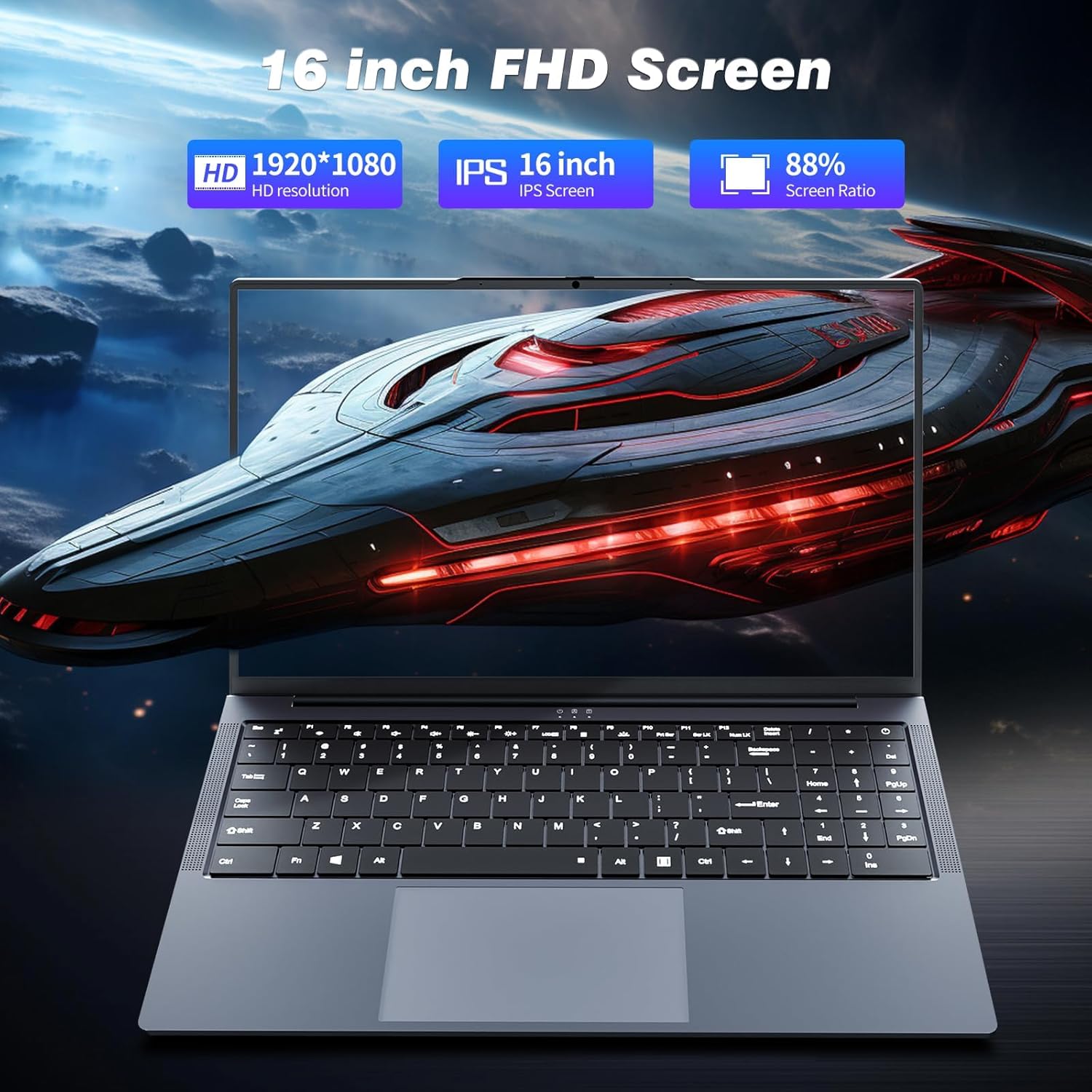 AVENKA Gaming Laptop i5, 16 inch Laptop Up to 3.60 GHz, Business Notebook Computer for 16GB RAM 1TB SSD, Full HD 1920X1200 Display Backlit Keyboard 180 Angle Opening,Business Work laptops,WiFi 5,HDMI 4 AVENKA Gaming Laptop i5, 16 inch Laptop Up to 3.60 GHz, Business Notebook Computer for 16GB RAM 1TB SSD, Full HD 1920X1200 Display Backlit Keyboard 180 Angle Opening,Business Work laptops,WiFi 5,HDMI - الصورة 4