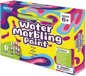 Alybrol Marbling Paint Art Kit for Kids, Water Marble Art, Arts and Crafts for Girls & Boys 6-12 Years Old, Craft Kits, Birthday Gift Ideas Activities Toys