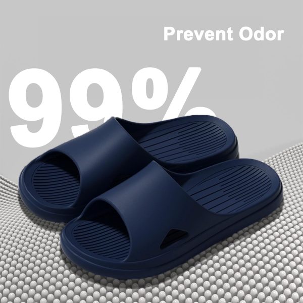 ⁦ARCFEETORY Women Bathroom Slippers Open Toe Shower Shoes Anti-slip Slippers Soft Lightweight Flat Indoor Outdoor Sandals⁩ - الصورة ⁦5⁩