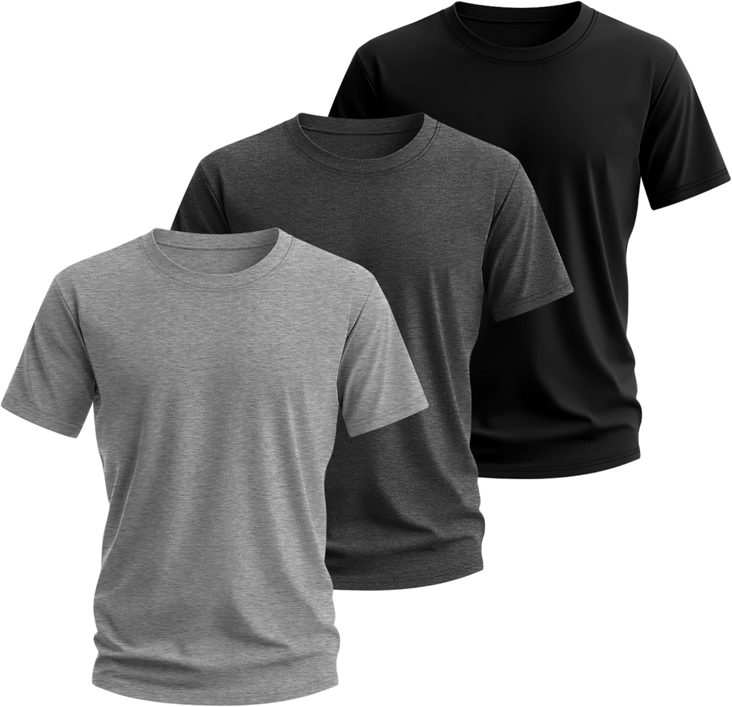 Neer 3 Pack Men's Round Neck T Shirts 95% Cotton M-7xl Big Tall Regular Tees Soft Short Sleeve 2025 Summer Basic Tops 2 Neer 3 Pack Men's Round Neck T Shirts 95% Cotton M-7xl Big Tall Regular Tees Soft Short Sleeve 2025 Summer Basic Tops - الصورة 2