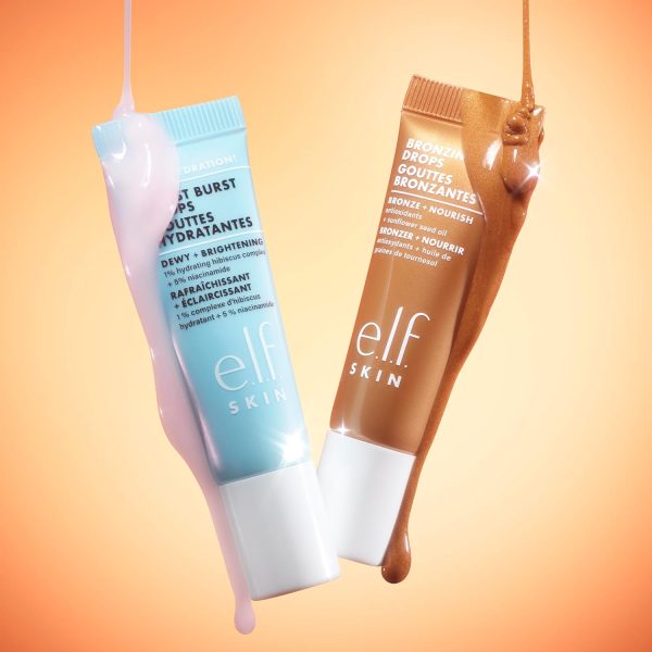 ⁦e.l.f. The Hottest Drops Duo, Holy Hydration! Thirst Burst Drops & Bronzing Drops, For Dewy, Glowy & Sun-Kissed Finish, With Hyaluronic Acid & 5% Niacinamide, Vegan & Cruelty-Free, Travel-Size⁩ - الصورة ⁦7⁩