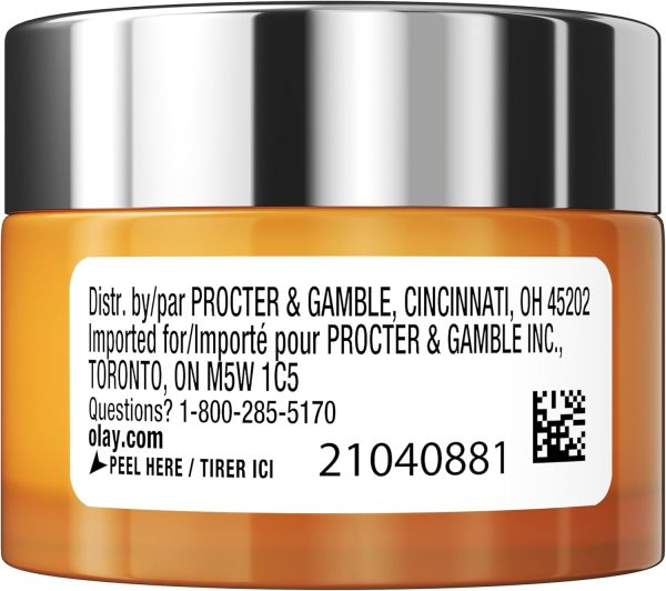 ⁦Olay Vitamin C Face Moisturizer, Brightening Cream for Women, Trial Size, Evens Tone, Dark Spot & Hyperpigmentation Reduction, Glowing Skin Care - Niaciniamide, Lactic Acid, 0.5 Oz⁩ - الصورة ⁦12⁩