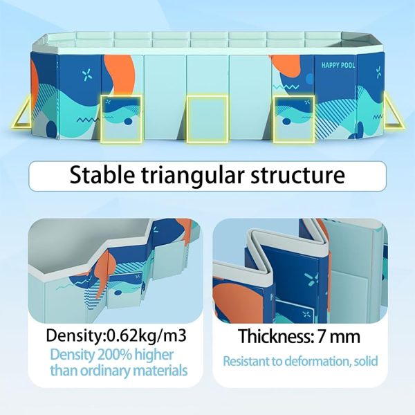 ⁦Swimming Pool Foldable for Kids and Adults ，Easy To Assemble Family Non-Inflatable Pools，Kiddie Pools Durable for Summer Backyard Garden⁩ - الصورة ⁦2⁩