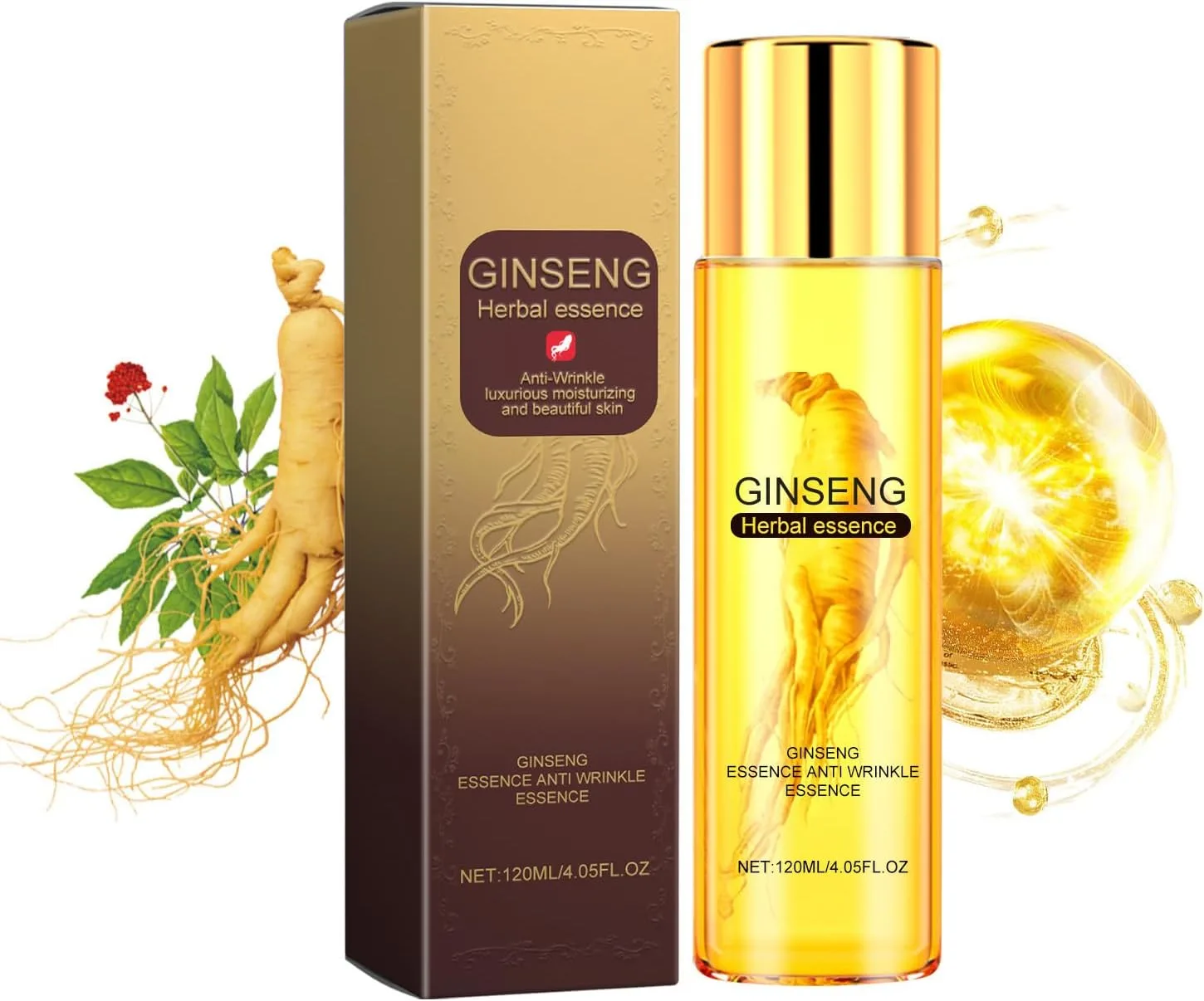 Ginseng Serum Oil - Natural Skin Care Essence with Ginseng Polypeptides, Enhances Skin Elasticity & Firmness, Deep Hydration & Revitalization, Suitable for All Skin Types, Vegan & Allergy-Free, Daily