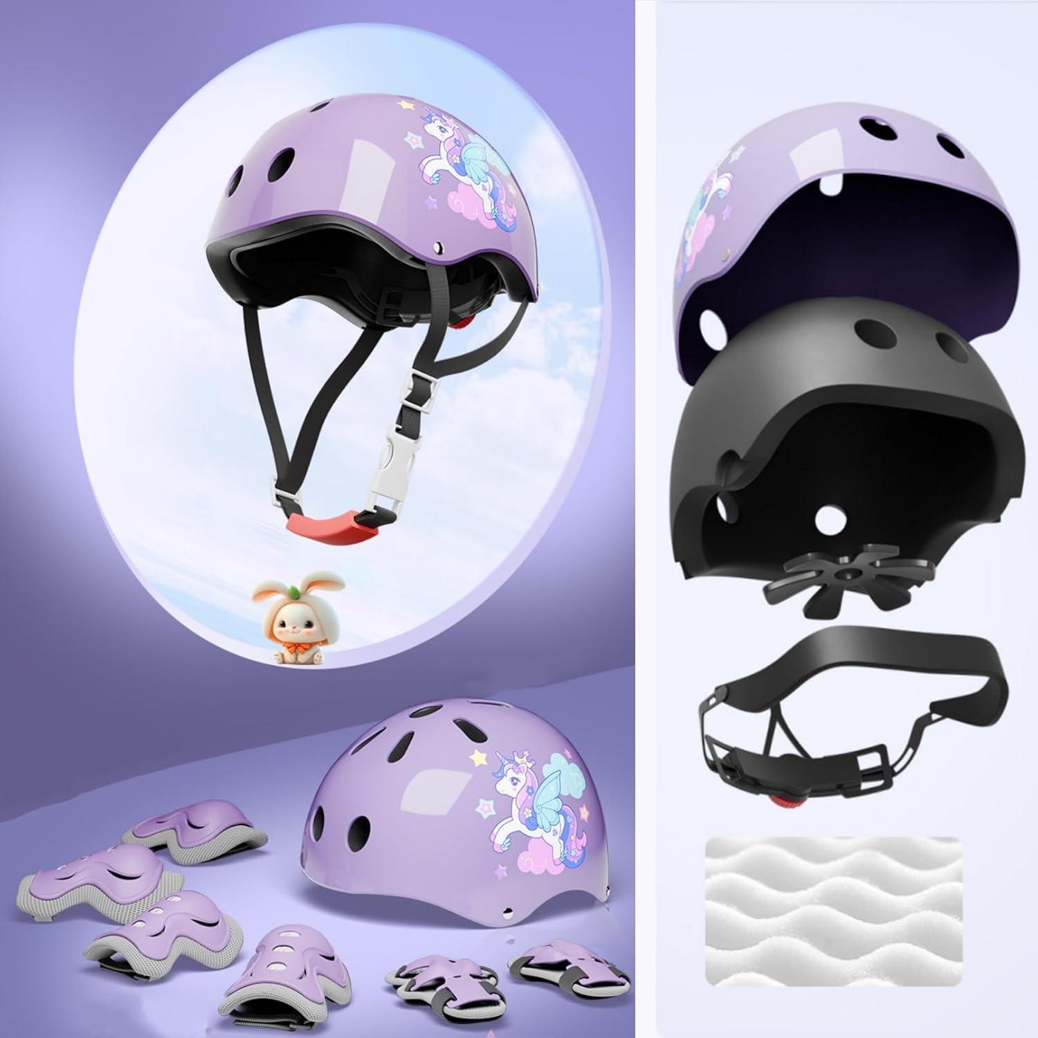 Andanna Kids Bike Helmet for Kids 5-8, Kids Toddlers Bike Helmet Adjustable for Ages 3-5-8 Years, Knee Pads and Elbow Pads Set Wrist Guard Sports Protective Gear Set for Roller Skate Bicycle 3 Andanna Kids Bike Helmet for Kids 5-8, Kids Toddlers Bike Helmet Adjustable for Ages 3-5-8 Years, Knee Pads and Elbow Pads Set Wrist Guard Sports Protective Gear Set for Roller Skate Bicycle - الصورة 3