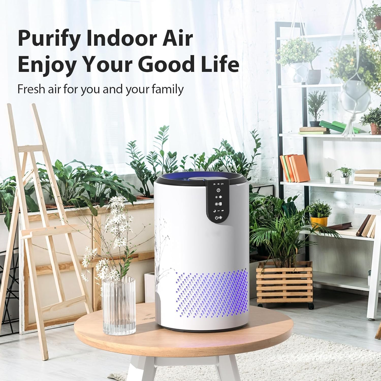 AoMige® Air Purifier for Home Up to 538 Ft²/h, HEPA Air Cleaner 3-in-1 Filter for Pollen, Smoke, Dust, Portable Purifier with Sleep Mode, Timer For Bedroom Office Kitchen (White) 8 AoMige® Air Purifier for Home Up to 538 Ft²/h, HEPA Air Cleaner 3-in-1 Filter for Pollen, Smoke, Dust, Portable Purifier with Sleep Mode, Timer For Bedroom Office Kitchen (White) - الصورة 8