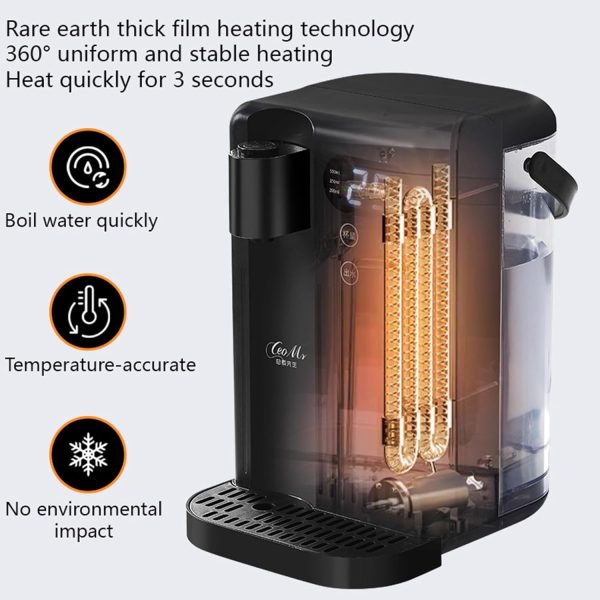 ⁦3 L Countertop Instant Hot Water Dispenser 3-Sec quick heating direct drinking machine small water purifier Adjustable Temperature，Portable Automatic Hot Water Home Office Dorm (White)⁩ - الصورة ⁦4⁩