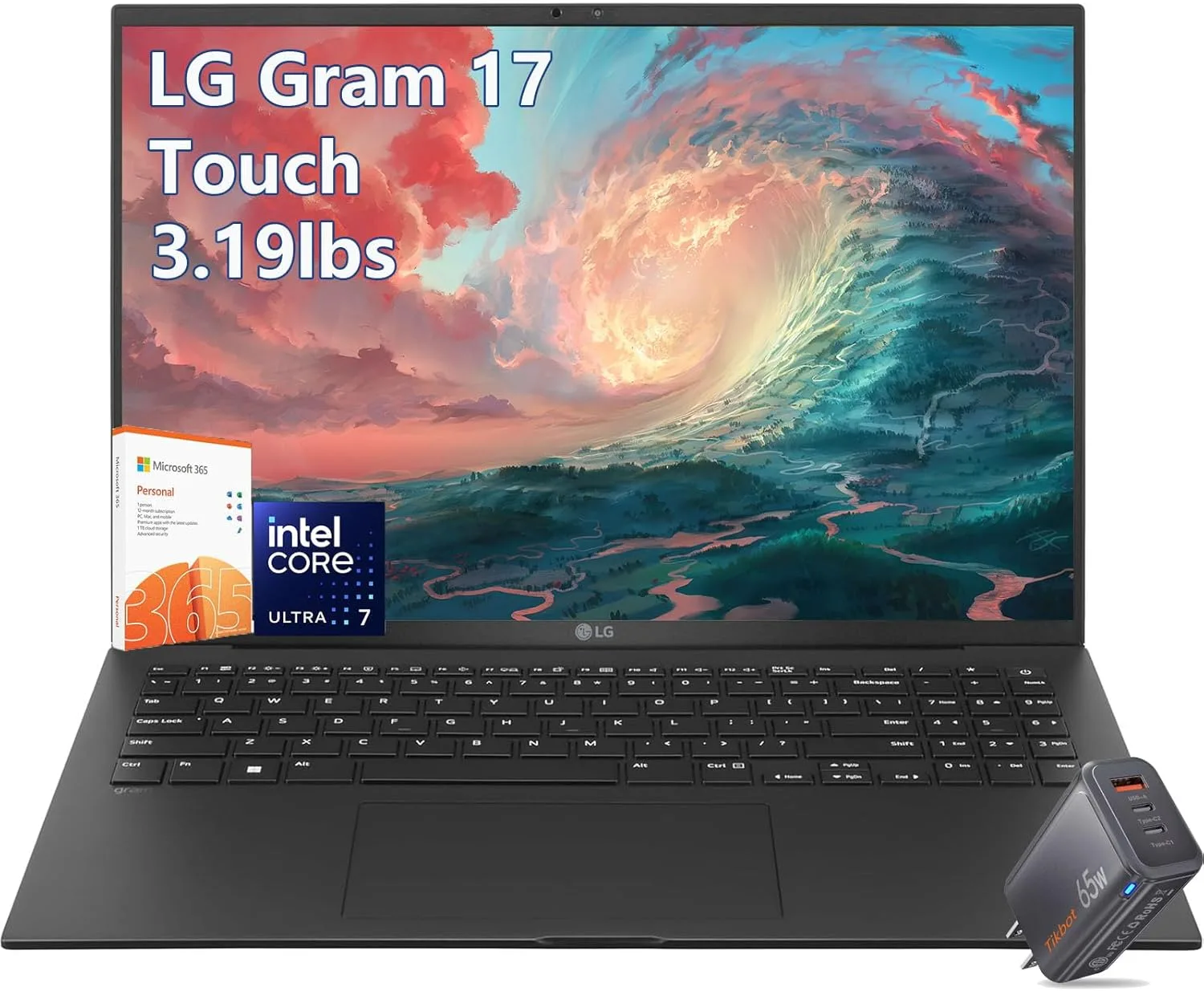LG-gram Laptop-17 inch Touchscreen 2.5K - Intel Core Ultra 7 Processor - 32GB RAM -2TB PCIe SSD -Windows 11 -Backlit Keyboard - 2025 AI PC Copilot -Ultra Thin Lightweight -Business Work