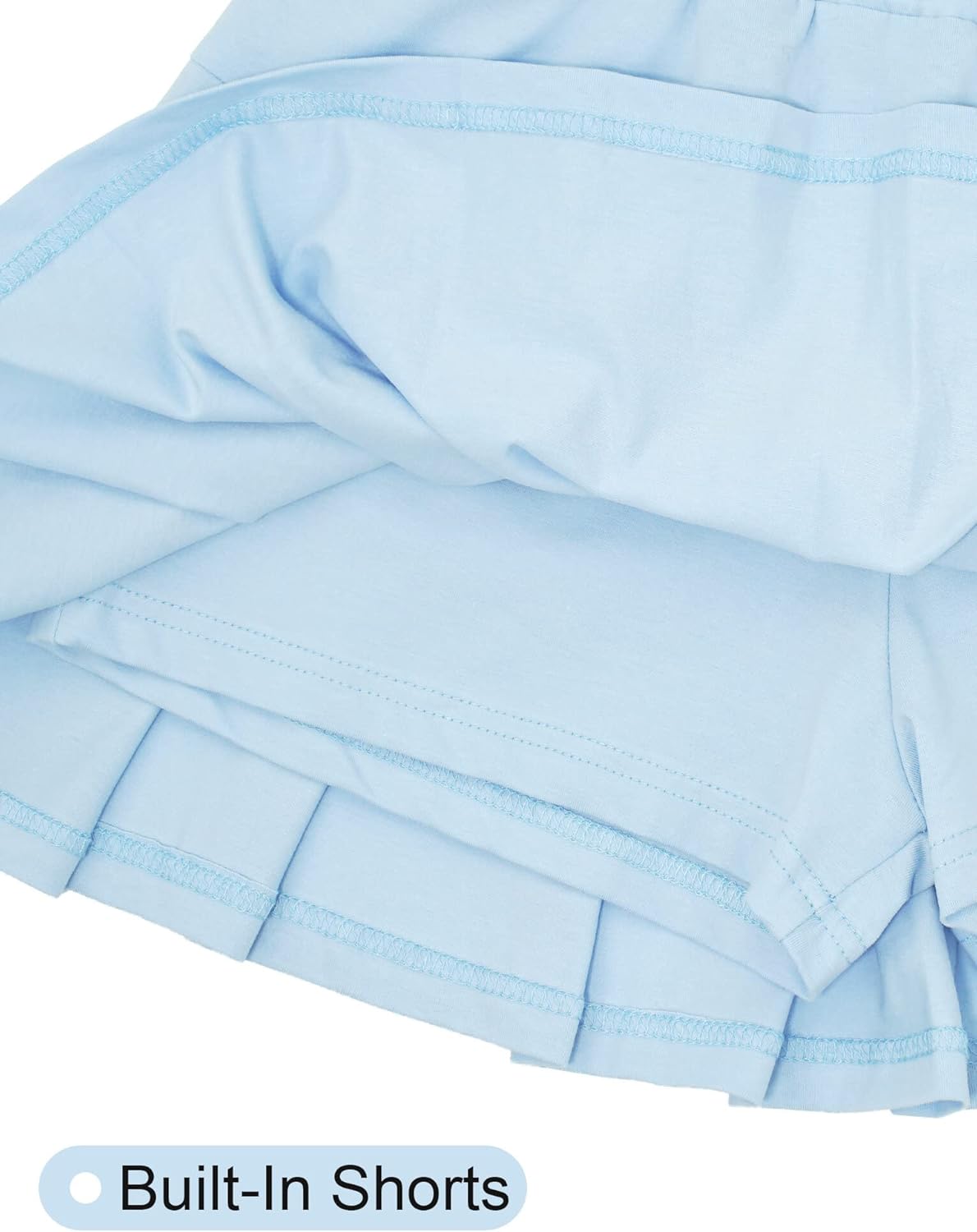 SEAUR Kids Girls Short Skirt Pleated Skater Skirt Elastic Waist Tennis Skort School Uniform Cotton Sport Skirt with Inner Shorts for 3-11 Years 3 SEAUR Kids Girls Short Skirt Pleated Skater Skirt Elastic Waist Tennis Skort School Uniform Cotton Sport Skirt with Inner Shorts for 3-11 Years - الصورة 3