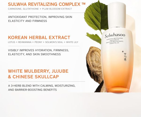 ⁦Sulwhasoo Essential Comfort Balancing Emulsion - Moisturizing Korean Emulsion for Dry & Sensitive Skin, Hydrating, Soothing, Nourishing & Softening - 4.22 fl. oz.⁩ - الصورة ⁦3⁩