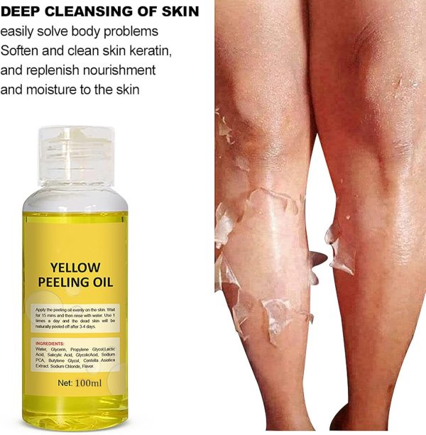 ⁦TERRIFI Yellow Peeling Oil, Skin Exfoliator and Body Oil for Glowing Skin, Pore Cleansing and Brightening Moisturizer, Ideal for Dark Spots and Smooth Texture⁩ - الصورة ⁦6⁩