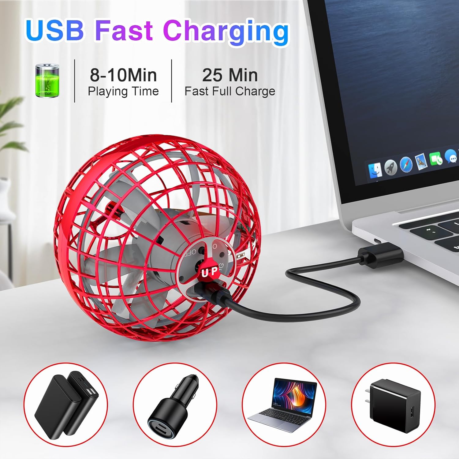 Flying Orb Ball, Flying Spinner Ball Toy, Hand Controlled Boomerang Hover Ball, Fidget Spinner Stress Ball, Christmas Birthday Cool Toys Gifts for 6 7 8 9 10+ Year Old Boys Girls Teens Indoor Outdoor 5 Flying Orb Ball, Flying Spinner Ball Toy, Hand Controlled Boomerang Hover Ball, Fidget Spinner Stress Ball, Christmas Birthday Cool Toys Gifts for 6 7 8 9 10+ Year Old Boys Girls Teens Indoor Outdoor - الصورة 5