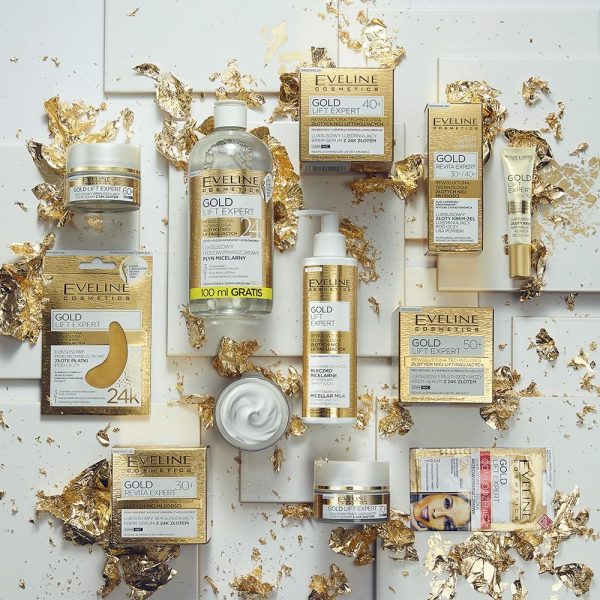 ⁦Eveline Cosmetics Gold Lift Expert Anti-Wrinkle Strong Firming Cream Day & Night 70+ with 24 Carat Gold 50 ml⁩ - الصورة ⁦6⁩