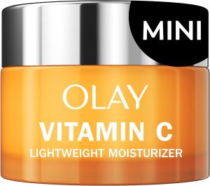 Olay Vitamin C Face Moisturizer, Brightening Cream for Women, Trial Size, Evens Tone, Dark Spot & Hyperpigmentation Reduction, Glowing Skin Care - Niaciniamide, Lactic Acid, 0.5 Oz