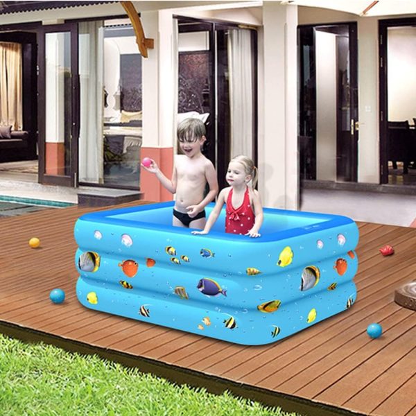 ⁦LinJie Inflammable Pool, Ocean Life Pool For Kid, 130x 85x 50Cm Toddler、 Adult Thickened Family Swimming Pool⁩ - الصورة ⁦2⁩