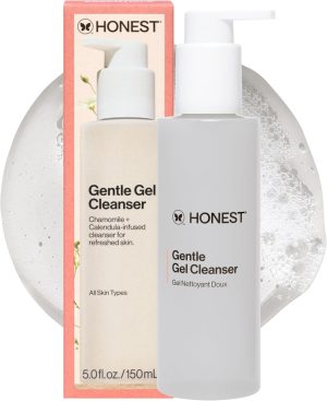 Honest Beauty Gentle Gel Daily Face Cleanser | Calms + Refreshes, Sensitive Skin Friendly | Chamomile + Calendula Extracts | EWG Verified + Cruelty Free | 5 fl oz