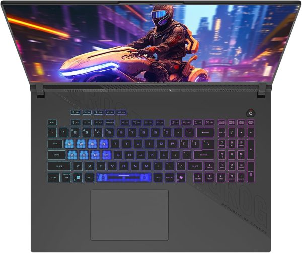 ⁦ASUS ROG Strix G18 Gaming Laptop, AMD Ryzen 9-9955HX, 64 GB DDR5 RAM, 2 TB PCIe SSD, 18" 2.5K (2560x1600) 240Hz Display, Nvidia G-Force RTX 5070, 4-Zone RGB Keyboard, W11 Pro, Eclipse Gray⁩ - الصورة ⁦5⁩